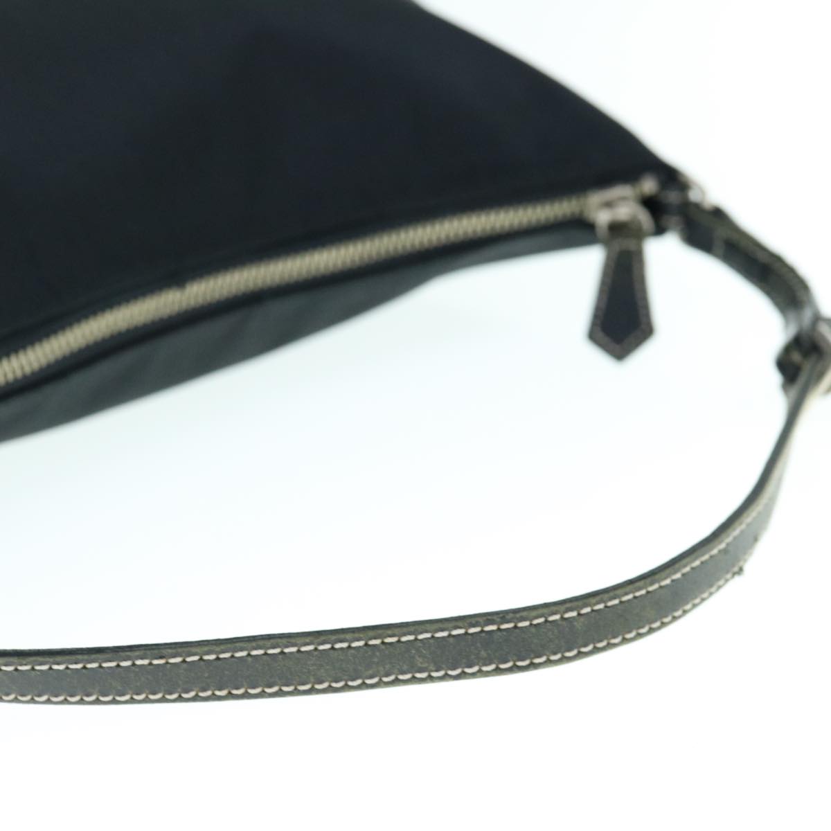 Burberry Nova Check Blue Label Shoulder Bag Nylon Black Beige Auth bs11547