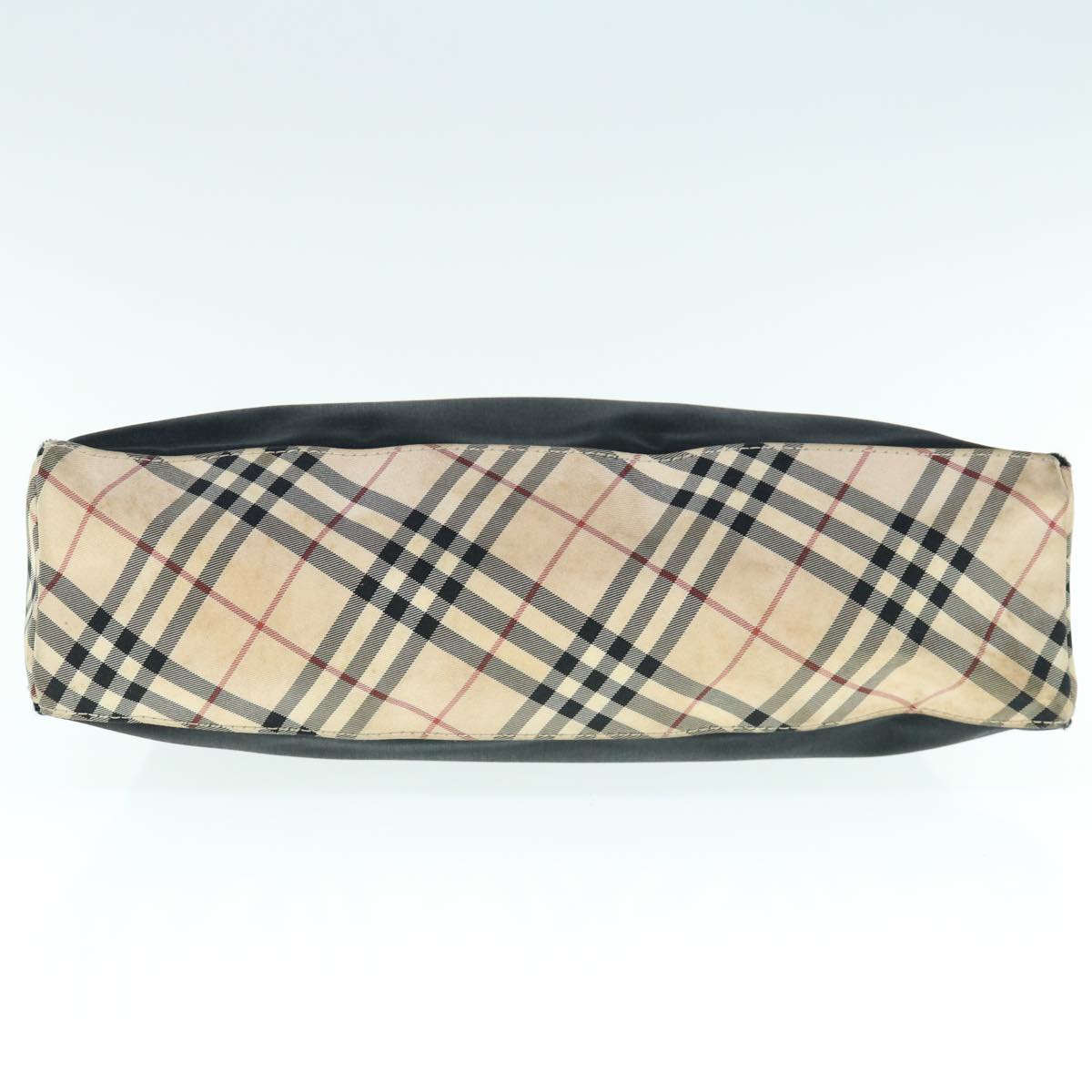 Burberry Nova Check Blue Label Shoulder Bag Nylon Black Beige Auth bs11547