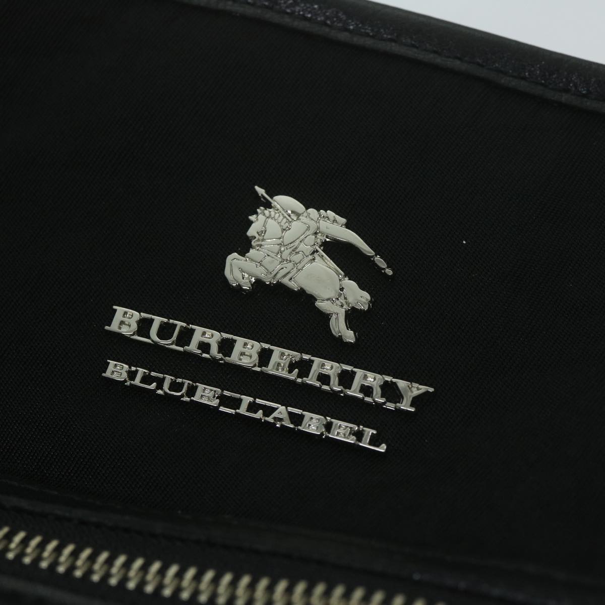 Burberry Nova Check Blue Label Shoulder Bag Nylon Black Auth bs11643