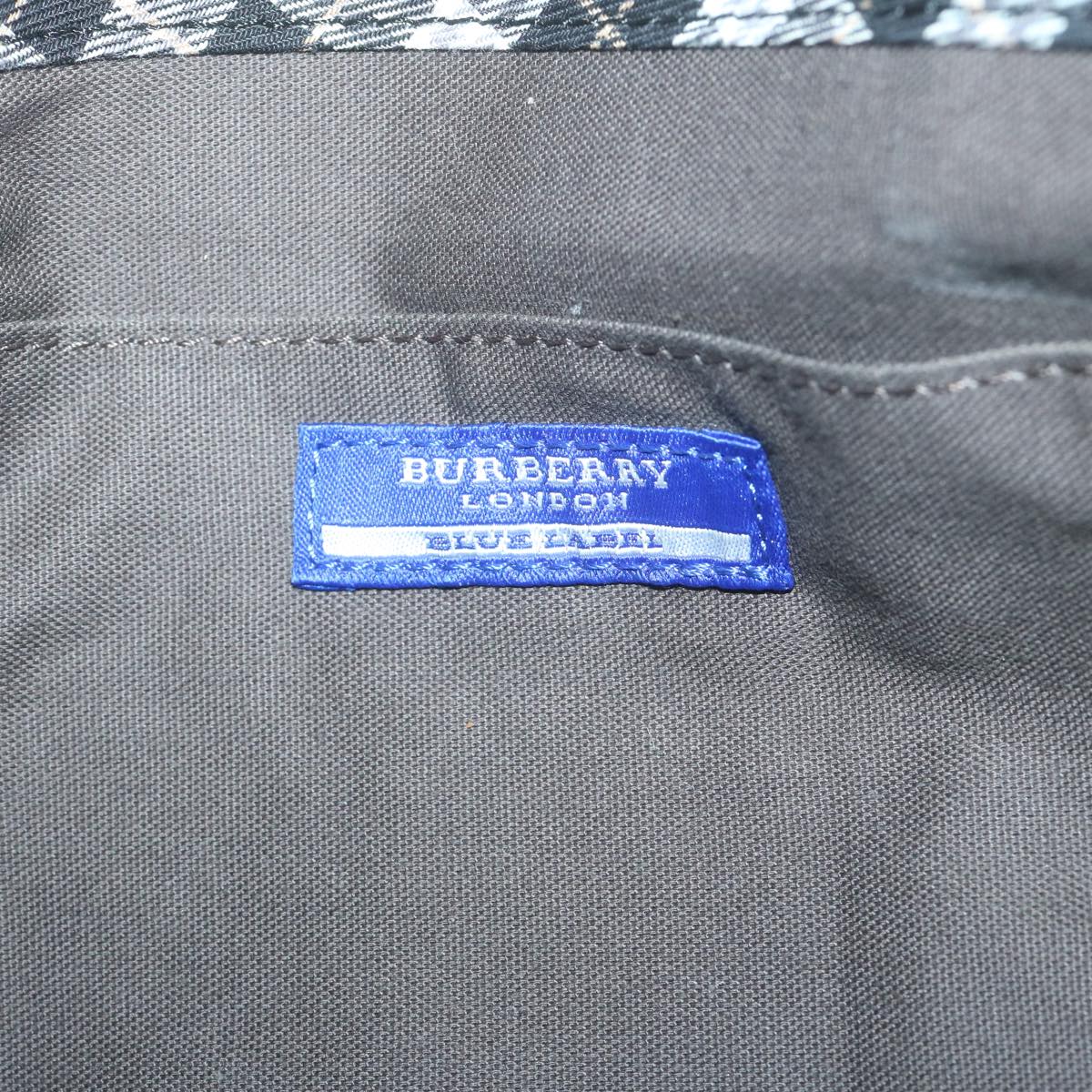 Burberry Nova Check Blue Label Shoulder Bag Nylon Black Auth bs11643