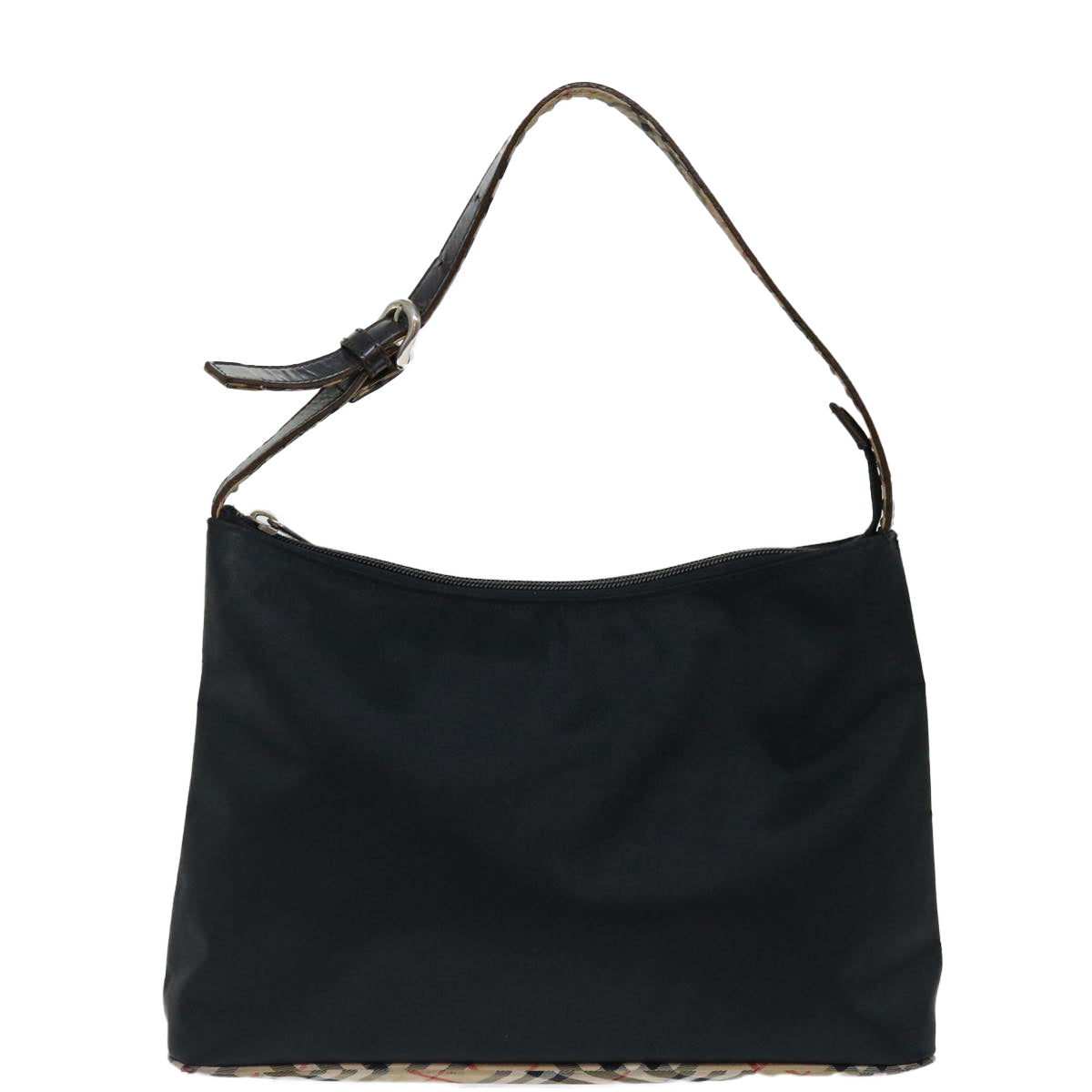 Burberry Nova Check Blue Label Shoulder Bag Nylon Beige Black Auth bs13514