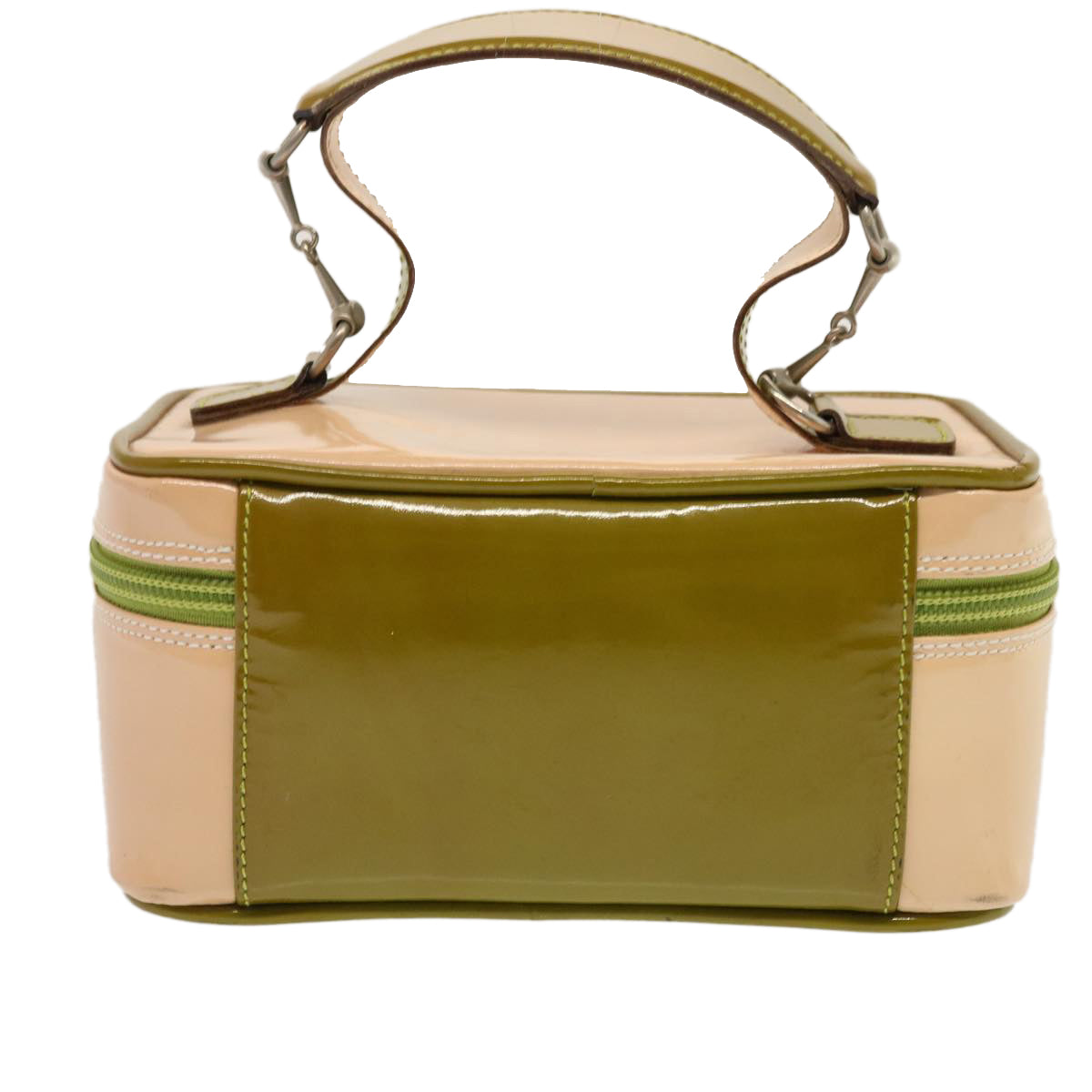 GUCCI Vanity Cosmetic Pouch Enamel Beige 032 1669 0141 Auth bs13940