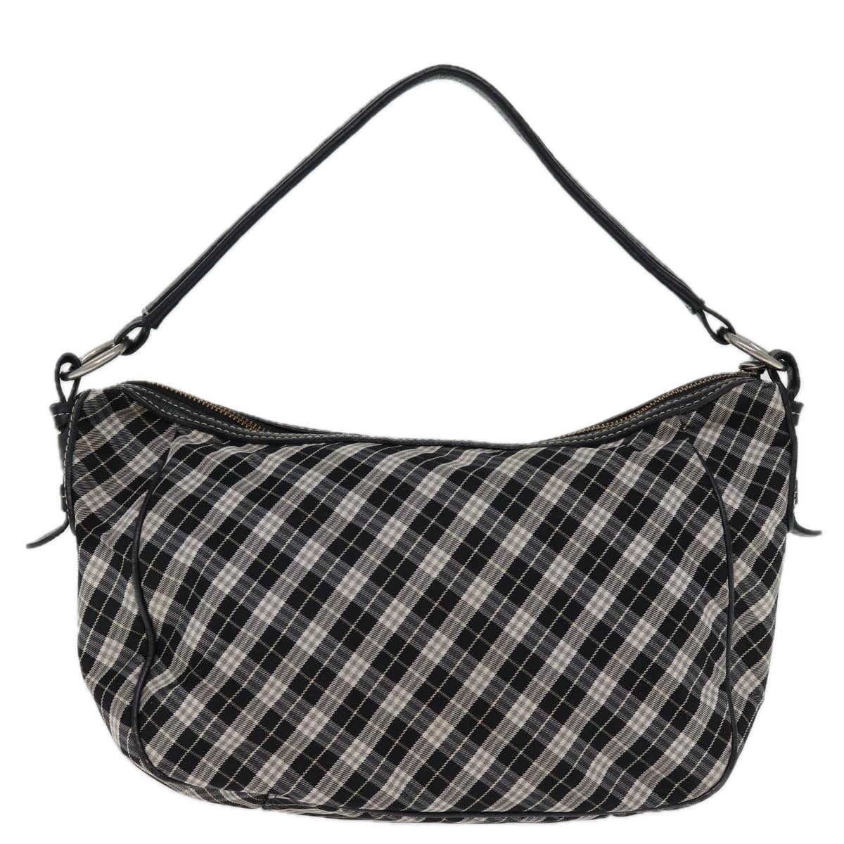 Burberry Nova Check Blue Label Shoulder Bag Canvas Black Auth bs14510