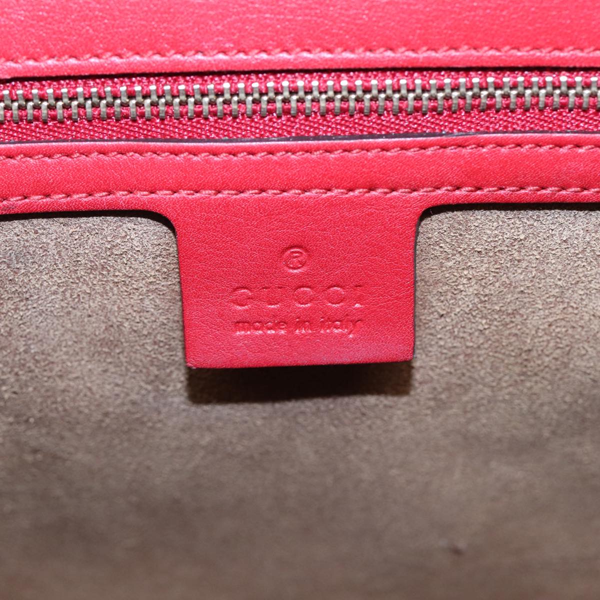 GUCCI Padlock Chain Shoulder Bag Leather Red Pink Auth bs16789