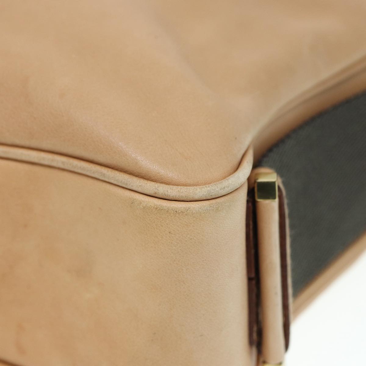GUCCI Jackie Shoulder Bag Leather Beige Gold 92732 Auth bs17355