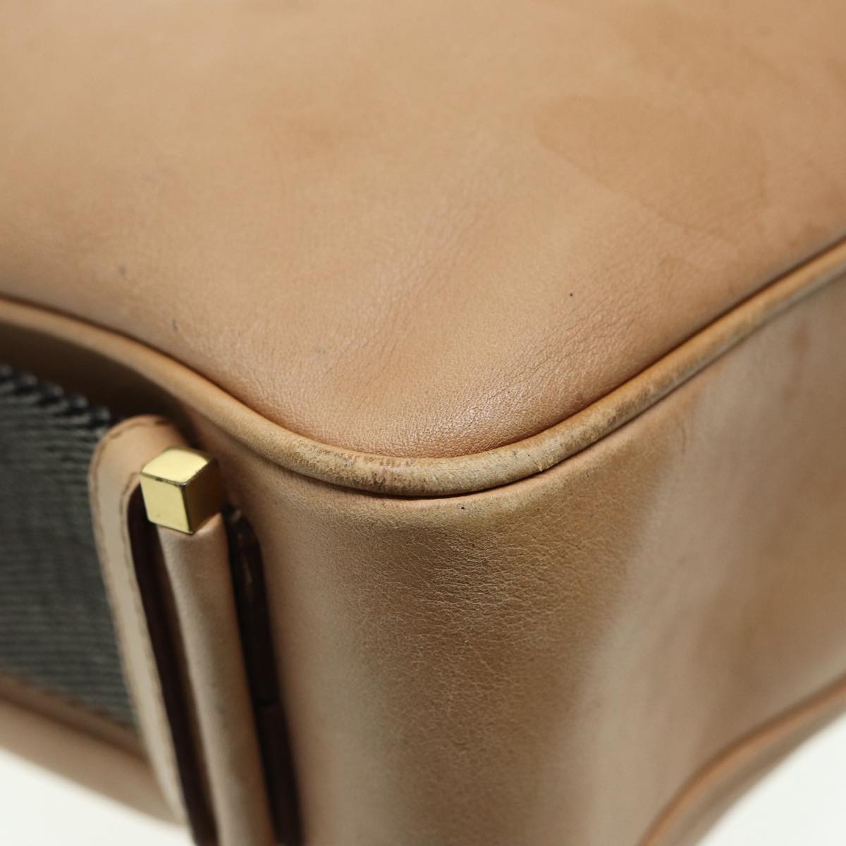 GUCCI Jackie Shoulder Bag Leather Beige Gold 92732 Auth bs17355