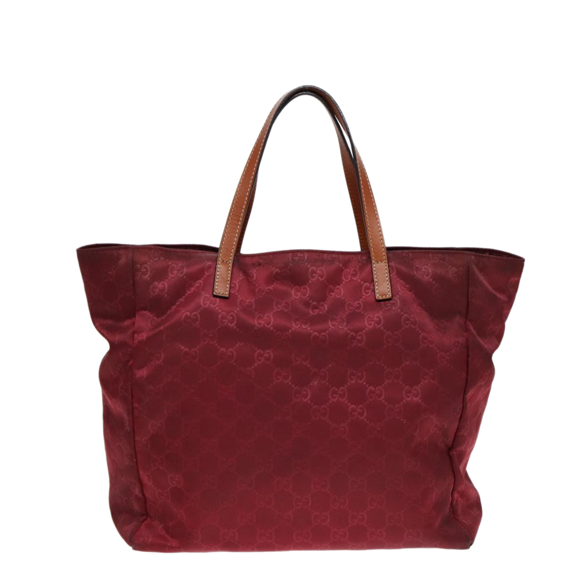 GUCCI GG Canvas Tote Bag Nylon Gold Red 282489 Auth bs17371