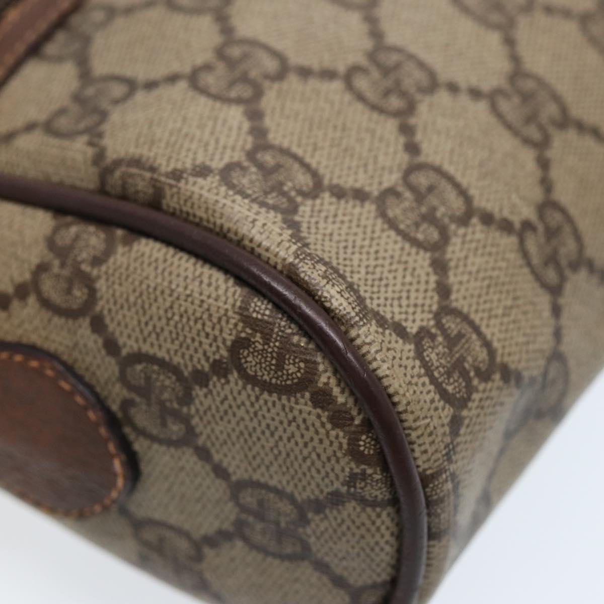 GUCCI GG Supreme Web Sherry Line Shoulder Bag PVC Beige 56 02 087 Auth bs17476