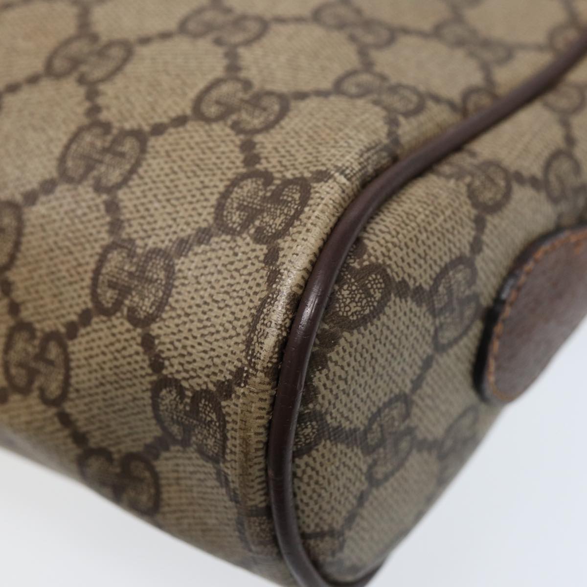 GUCCI GG Supreme Web Sherry Line Shoulder Bag PVC Beige 56 02 087 Auth bs17476