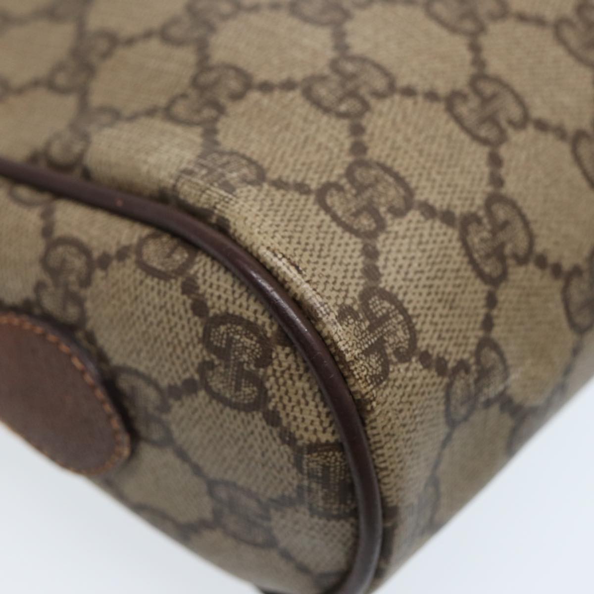 GUCCI GG Supreme Web Sherry Line Shoulder Bag PVC Beige 56 02 087 Auth bs17476