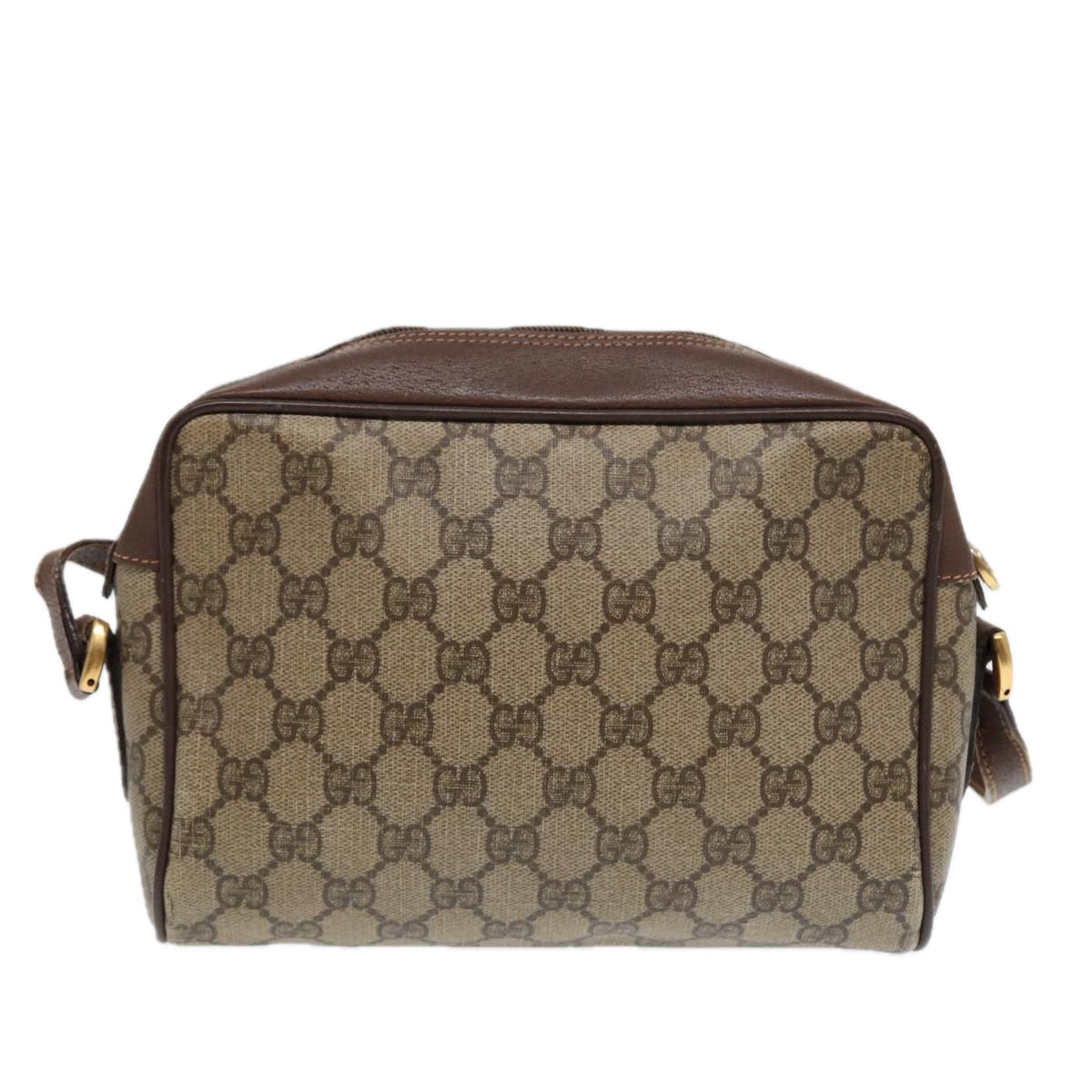 GUCCI GG Supreme Web Sherry Line Shoulder Bag PVC Beige 56 02 087 Auth bs17476
