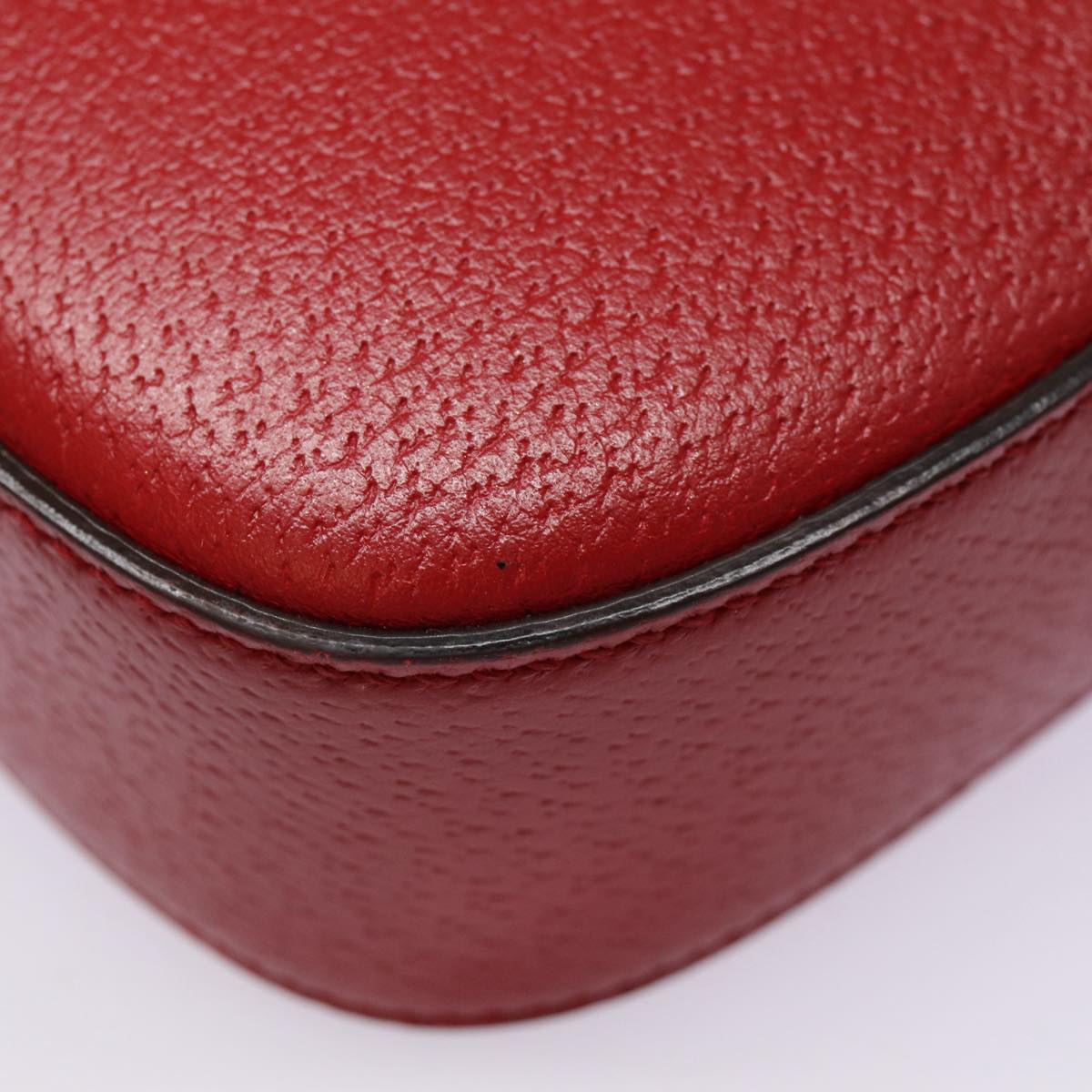 GUCCI Sherry Line Shoulder Bag Leather Gold Red Navy 431284 Auth bs17477