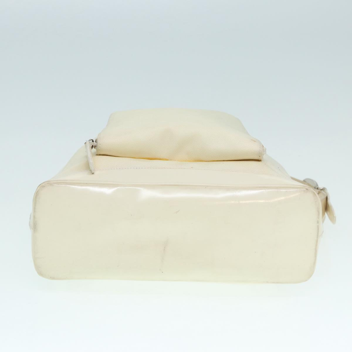 GUCCI Bamboo Shoulder Bag Nylon White Silver 003 2058 0059 5 Auth bs17479
