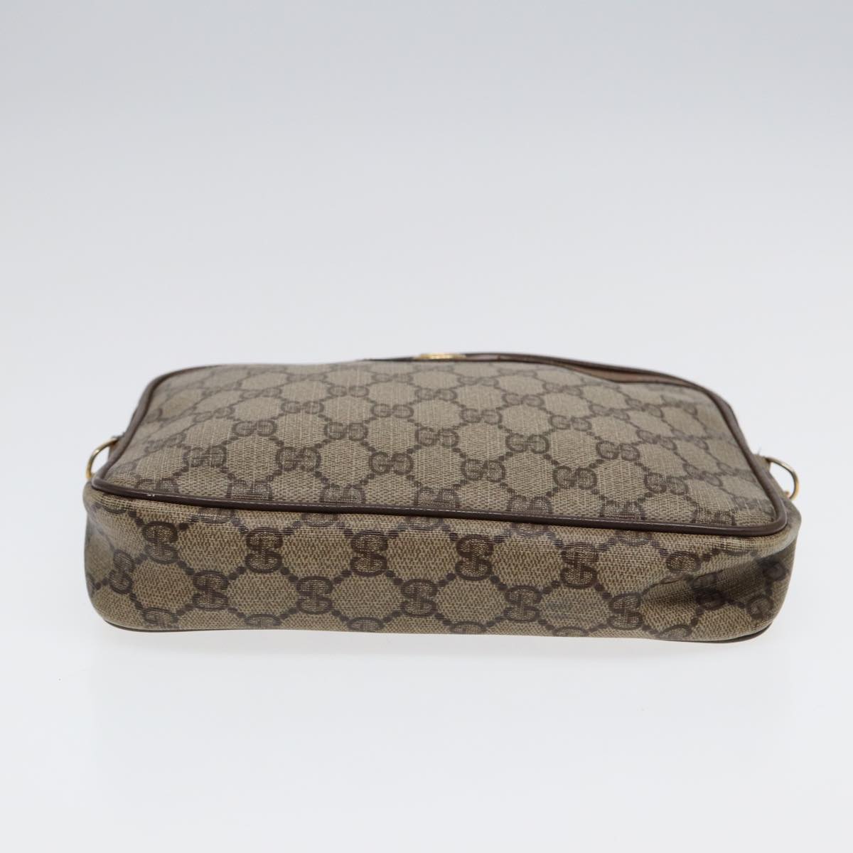GUCCI GG Supreme Shoulder Bag PVC Leather Beige Gold 97 02 068 Auth bs17607