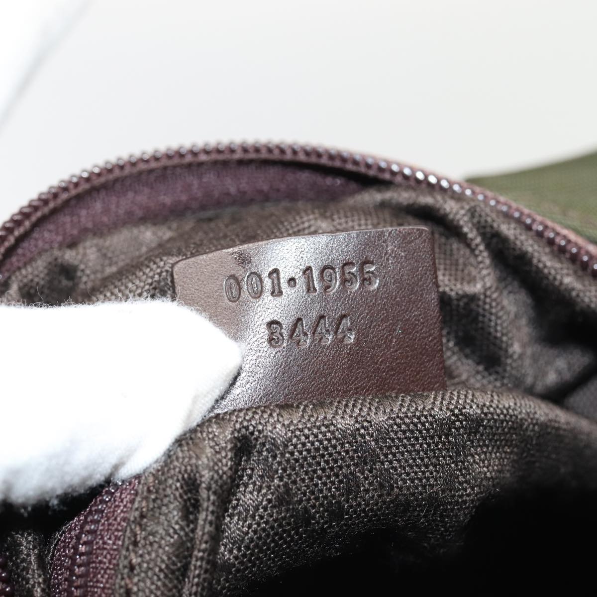 GUCCI Shoulder Bag Nylon Green Silver Auth bs17713