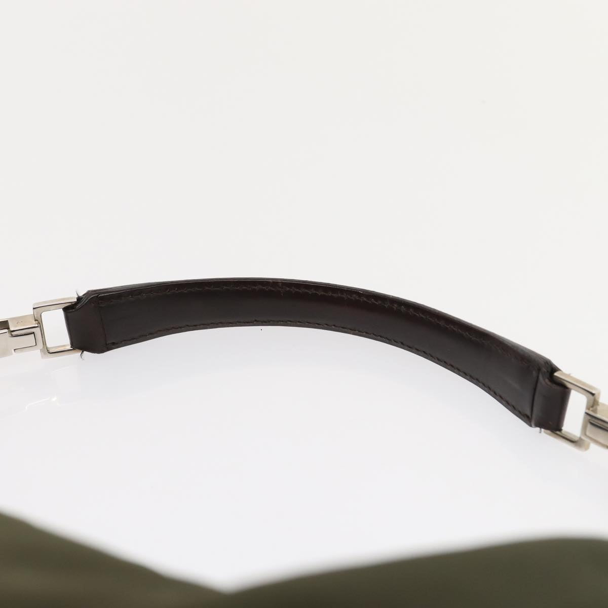 GUCCI Shoulder Bag Nylon Green Silver Auth bs17713