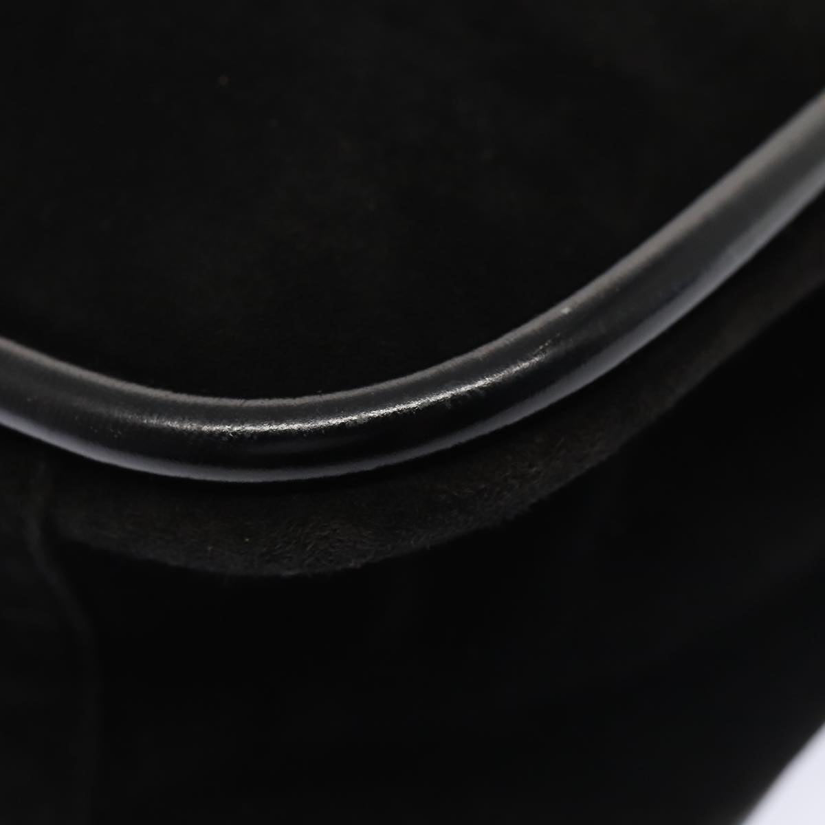 GUCCI Shoulder Bag Suede Black Gold 000 2855 0550 0 Auth bs17714