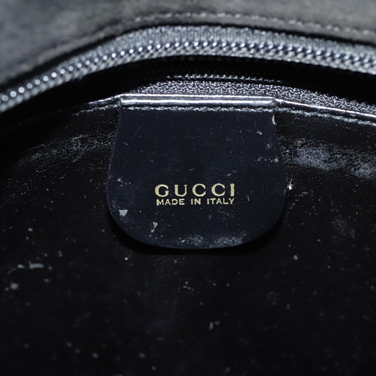 GUCCI Shoulder Bag Suede Black Gold 000 2855 0550 0 Auth bs17714