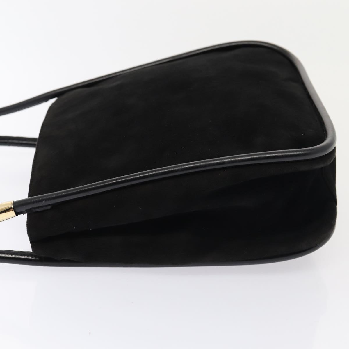 GUCCI Shoulder Bag Suede Black Gold 000 2855 0550 0 Auth bs17714
