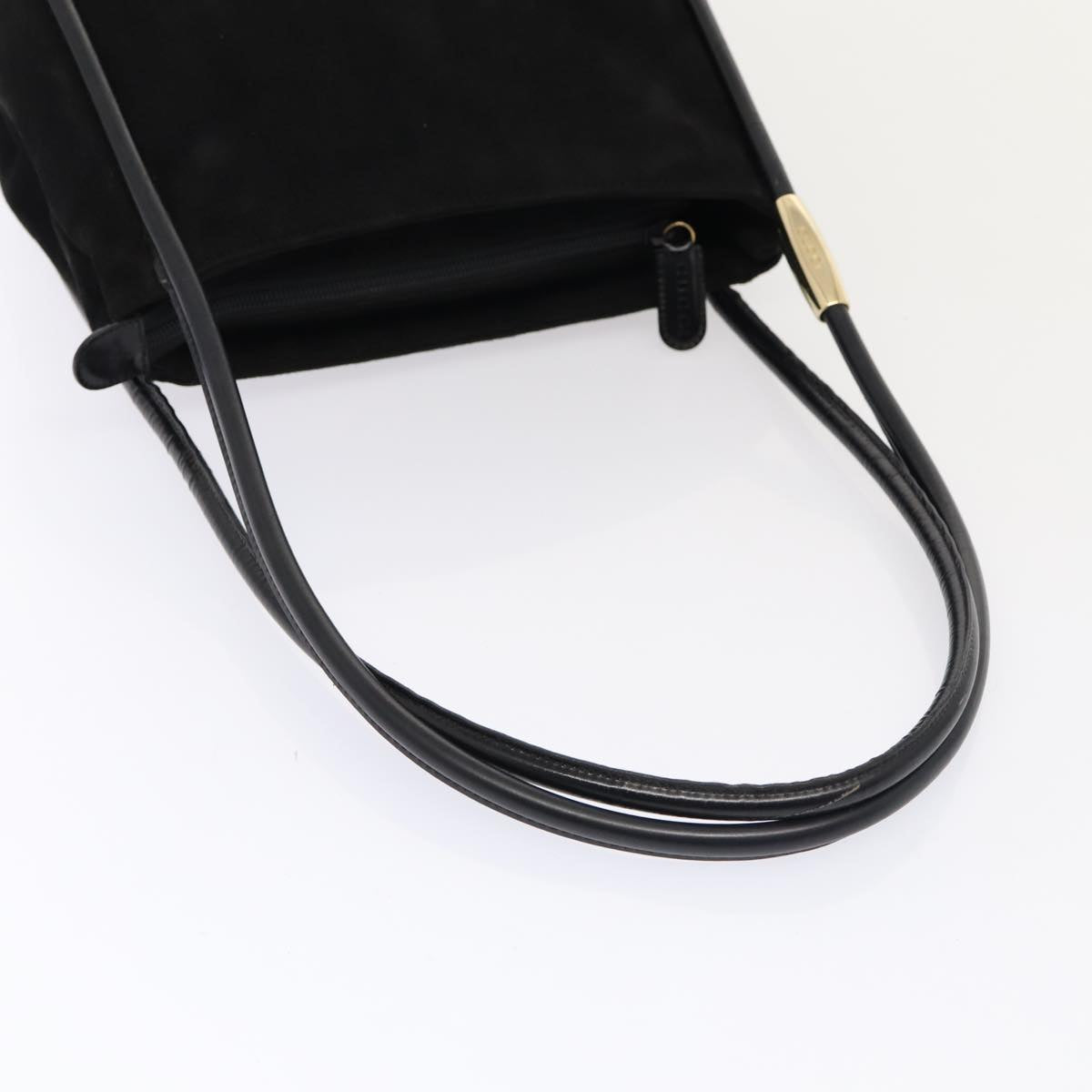 GUCCI Shoulder Bag Suede Black Gold 000 2855 0550 0 Auth bs17714