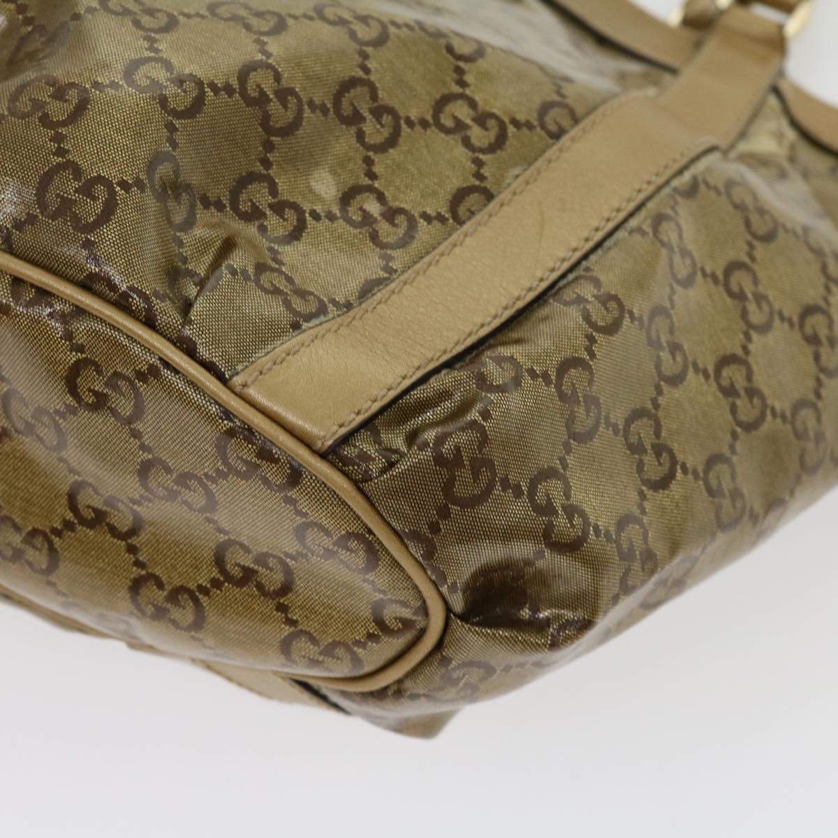 GUCCI GG Canvas Tote Bag Beige Gold 211983204991 bs1798