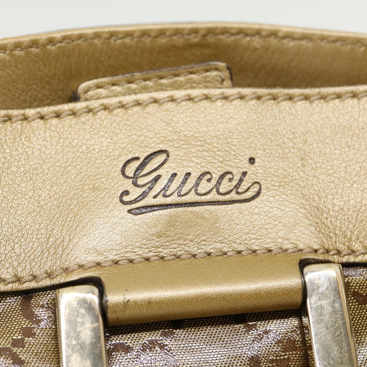 GUCCI GG Canvas Tote Bag Beige Gold 211983204991 bs1798