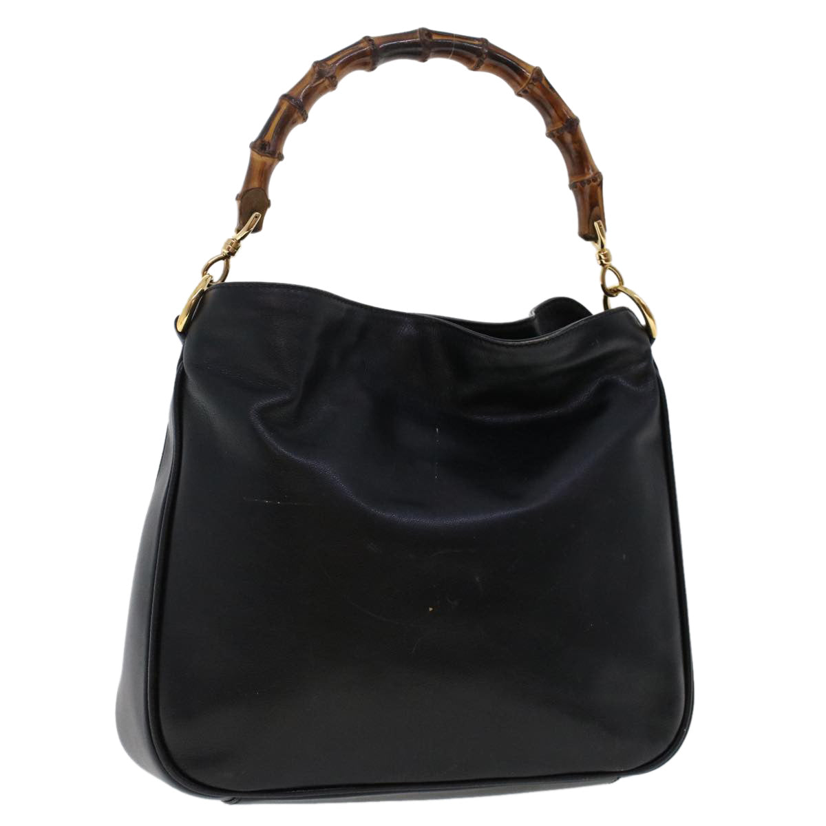 GUCCI Bamboo Shoulder Bag Leather Black 0011638 bs6460