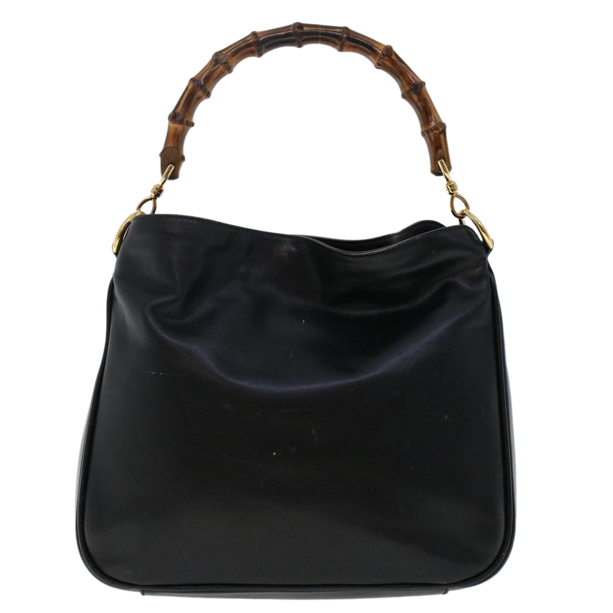 GUCCI Bamboo Shoulder Bag Leather Black 0011638 bs6460