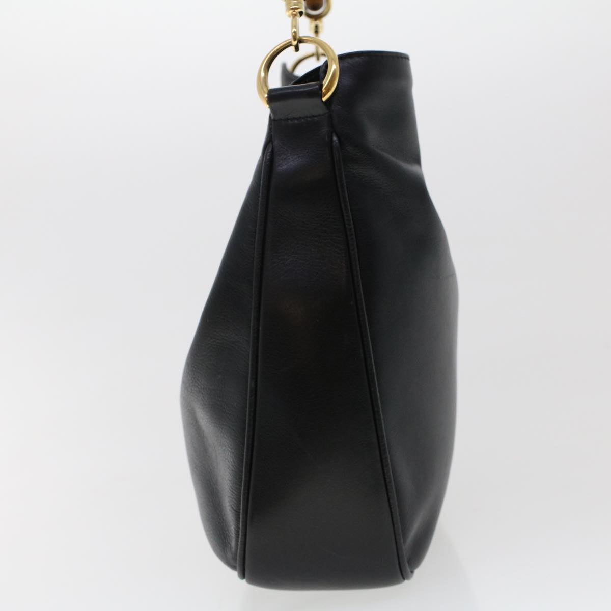 GUCCI Bamboo Shoulder Bag Leather Black 0011638 bs6460
