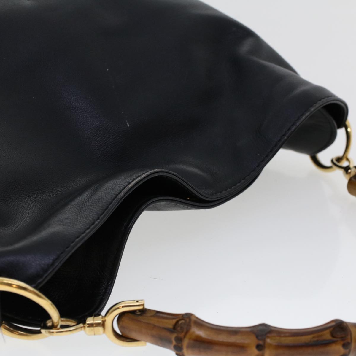 GUCCI Bamboo Shoulder Bag Leather Black 0011638 bs6460