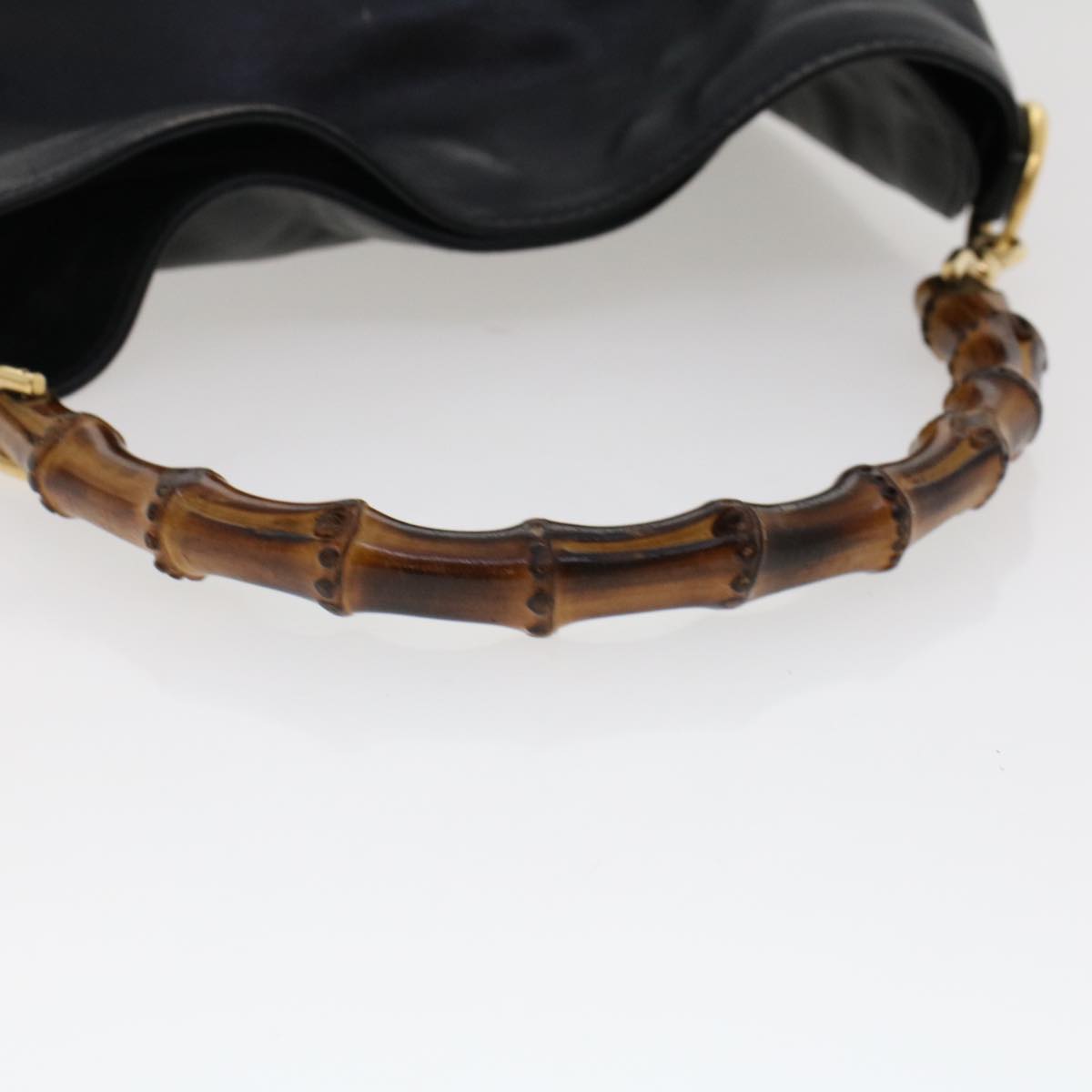 GUCCI Bamboo Shoulder Bag Leather Black 0011638 bs6460