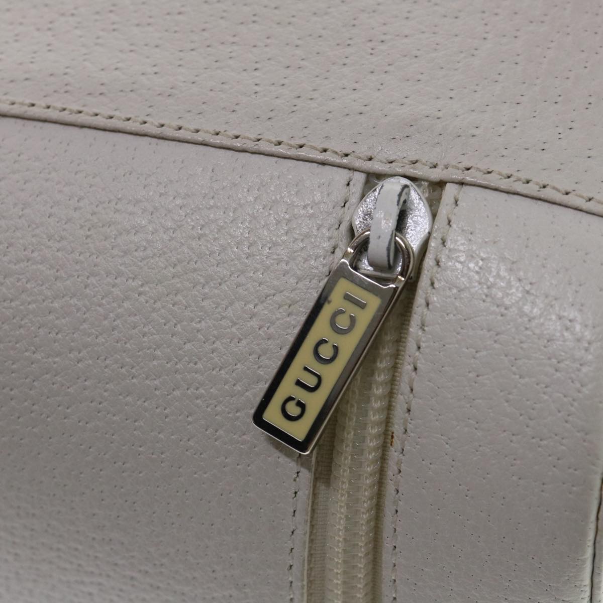 GUCCI Vanity Cosmetic Pouch Leather White 03917050710 bs6557