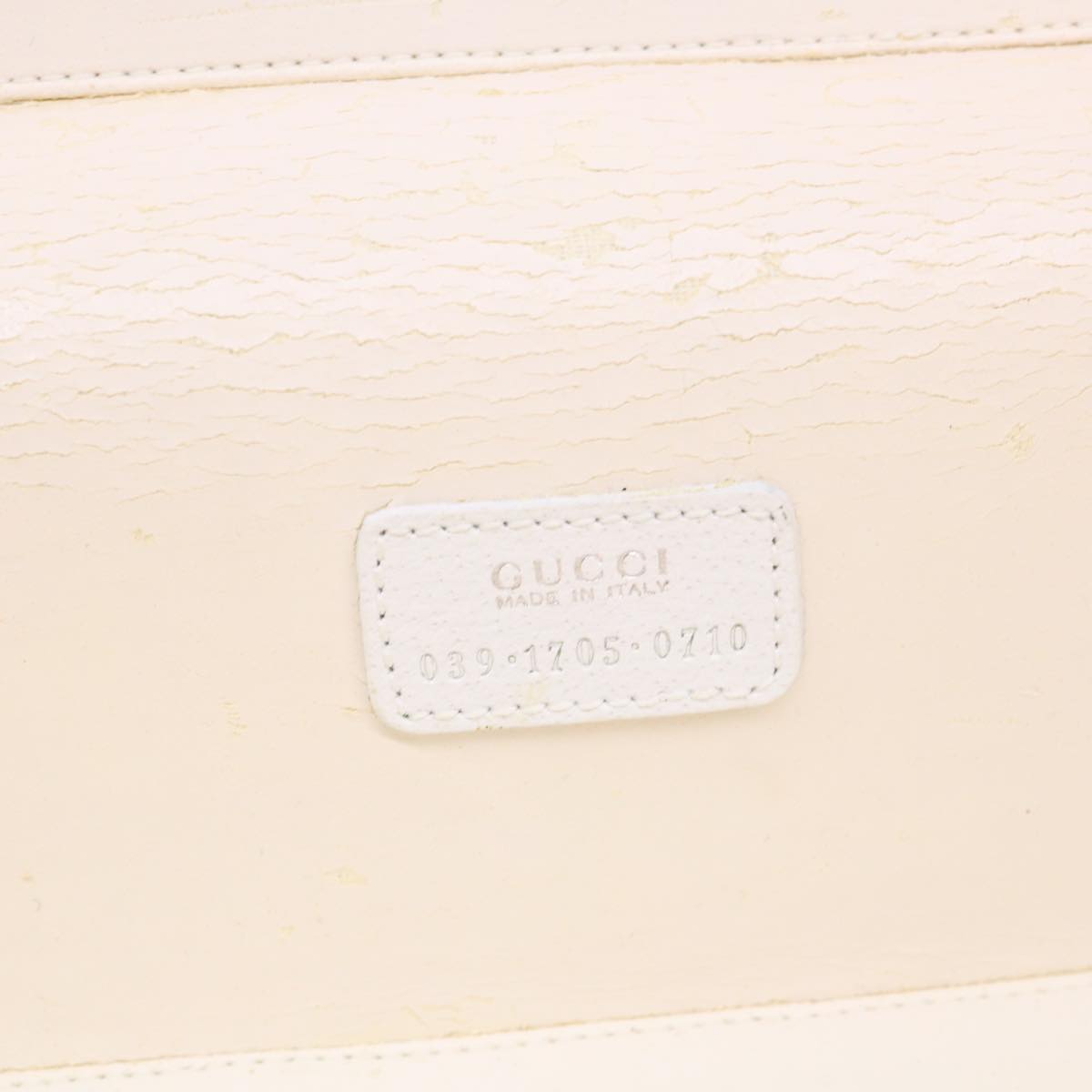 GUCCI Vanity Cosmetic Pouch Leather White 03917050710 bs6557