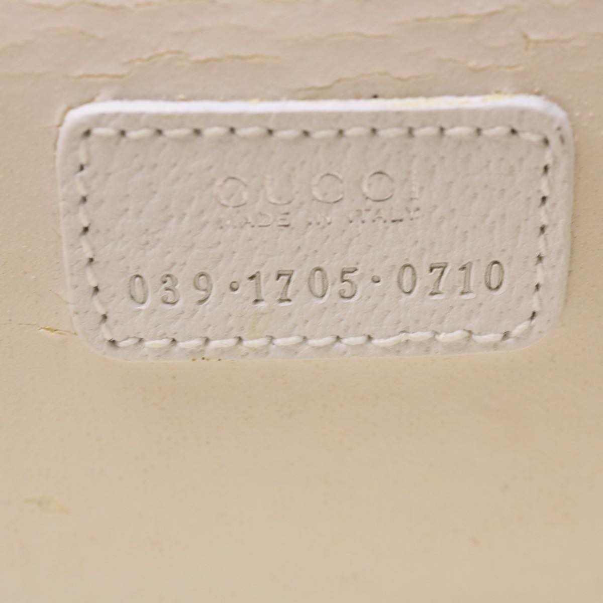 GUCCI Vanity Cosmetic Pouch Leather White 03917050710 bs6557