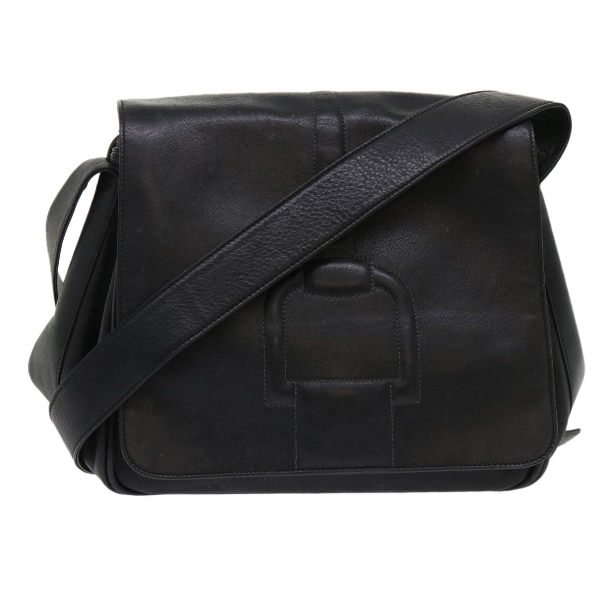 GUCCI Shoulder Bag Leather Black bs6638