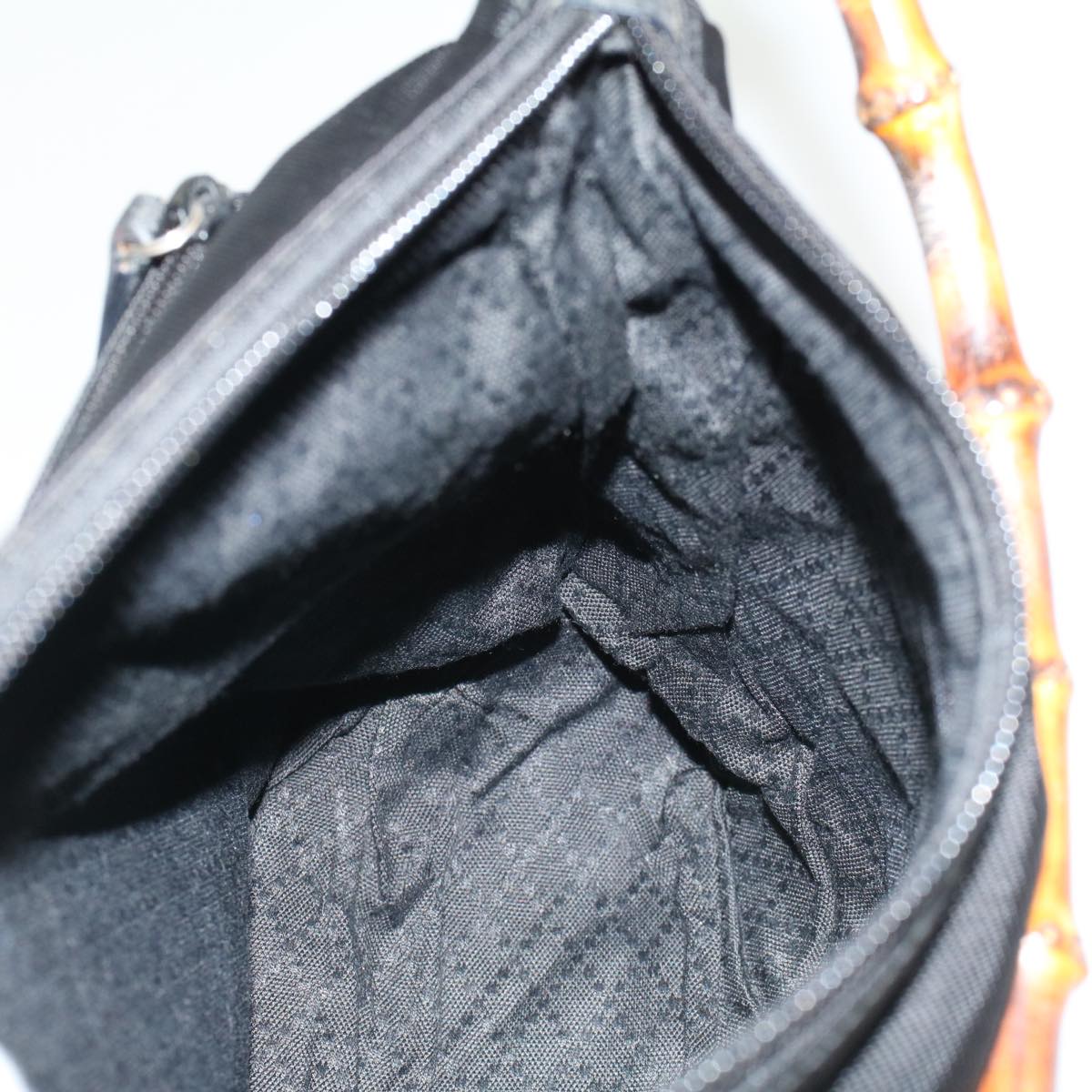 GUCCI Bamboo Shoulder Bag Nylon Black 000205805095 bs6818
