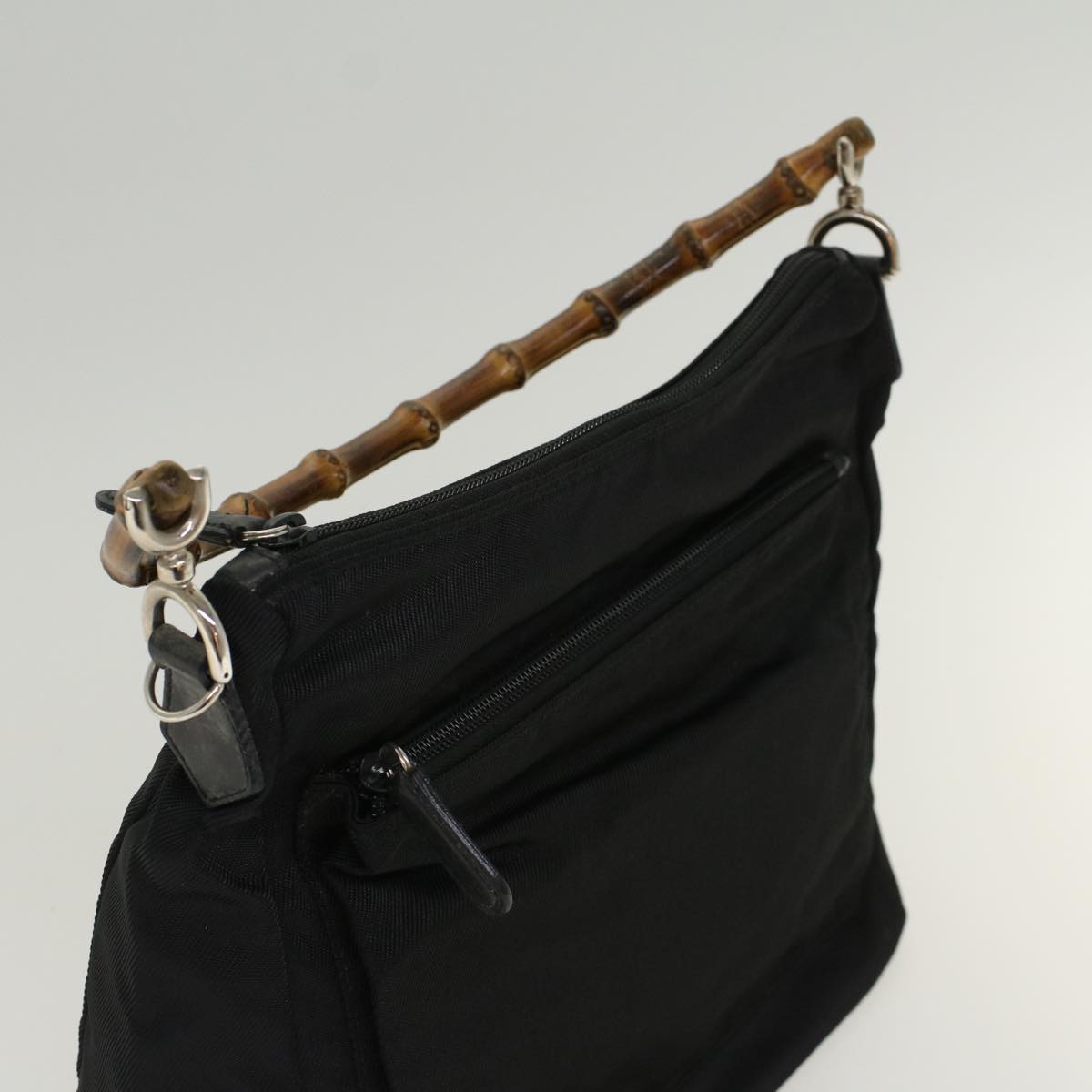 GUCCI Bamboo Shoulder Bag Nylon Black 000205805095 bs6818