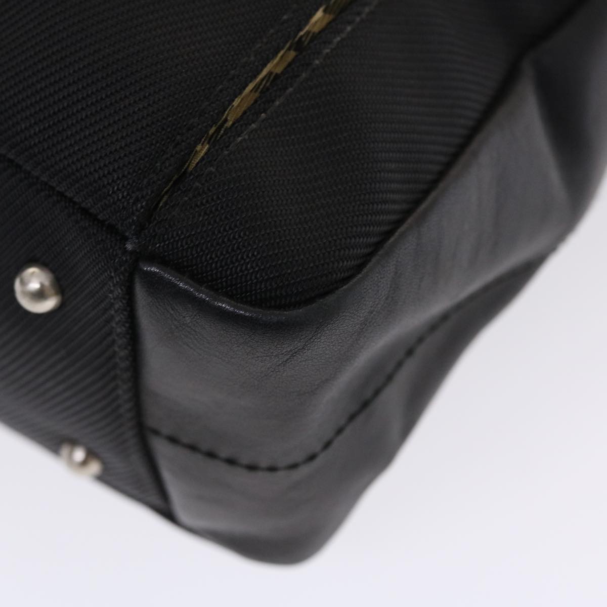 Burberry Shoulder Bag Canvas Leather 2way Black Auth bs6876