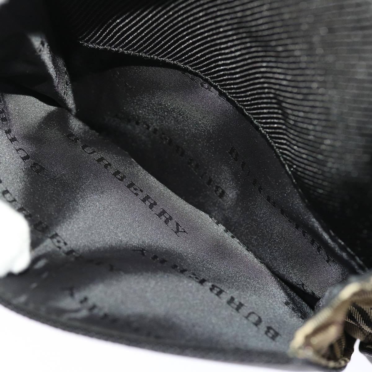 Burberry Shoulder Bag Canvas Leather 2way Black Auth bs6876