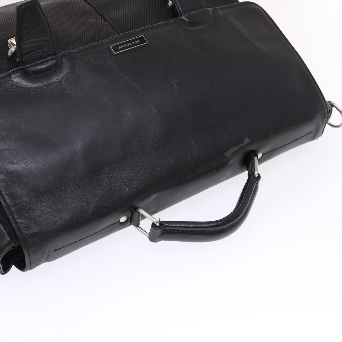 Burberry Shoulder Bag Canvas Leather 2way Black Auth bs6876