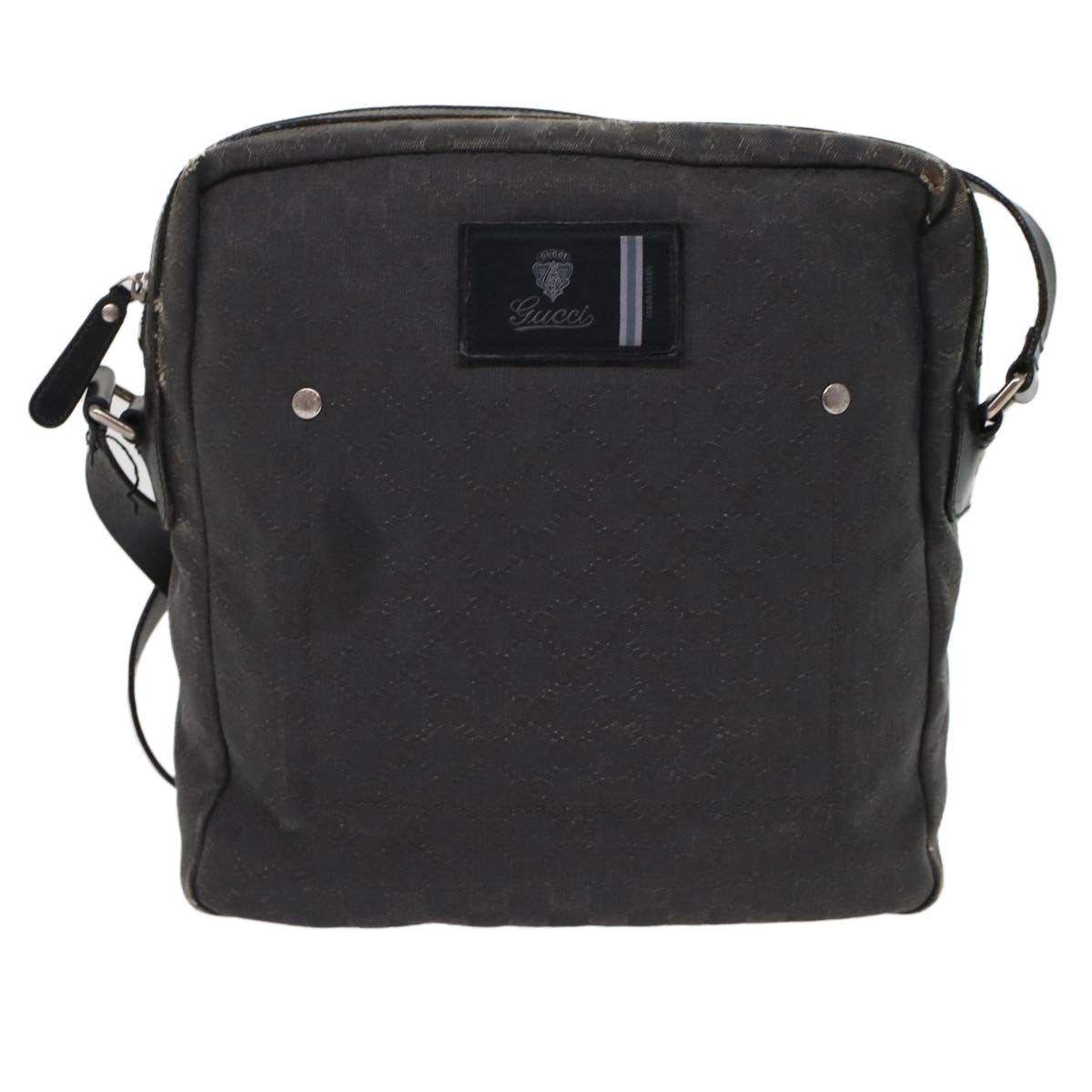 GUCCI GG Canvas Shoulder Bag Coated Canvas Leather 2Set Black Beige bs7126