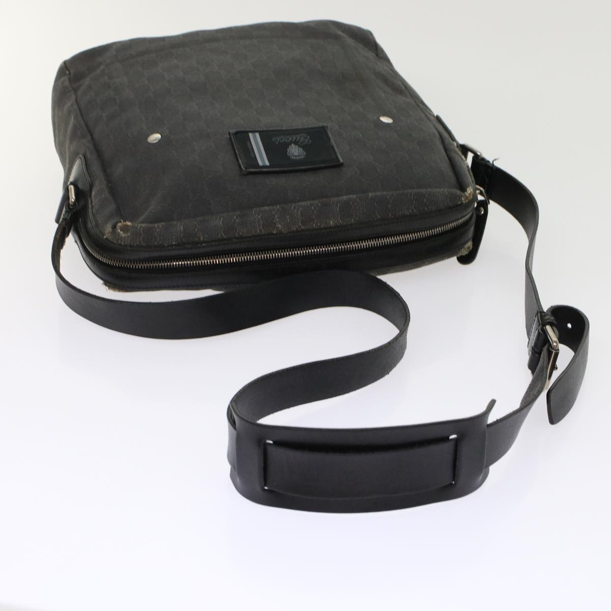 GUCCI GG Canvas Shoulder Bag Coated Canvas Leather 2Set Black Beige bs7126