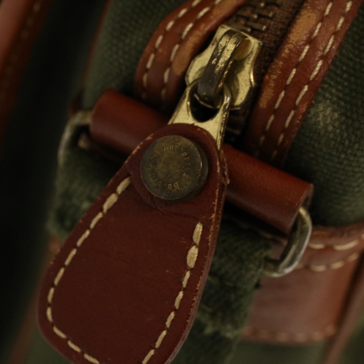 BurberrySs Shoulder Bag Canvas Khaki Auth bs9442