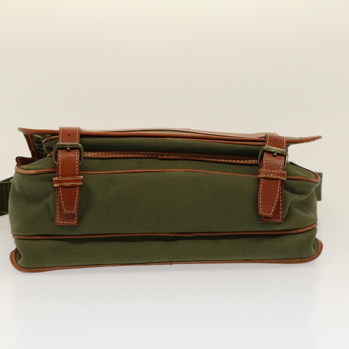 BurberrySs Shoulder Bag Canvas Khaki Auth bs9442