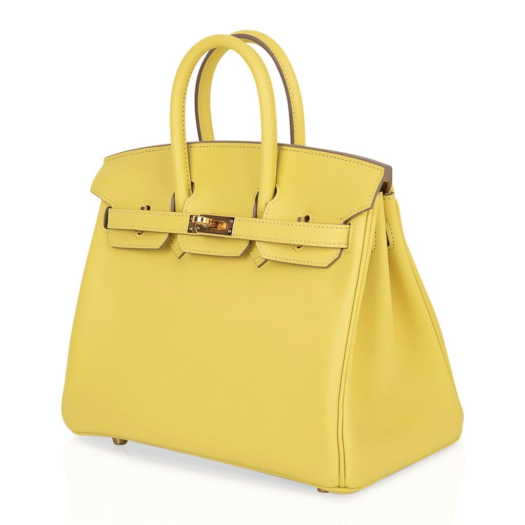 Hermes Birkin 25 Bag Lime Gold Hardware Swift Leather