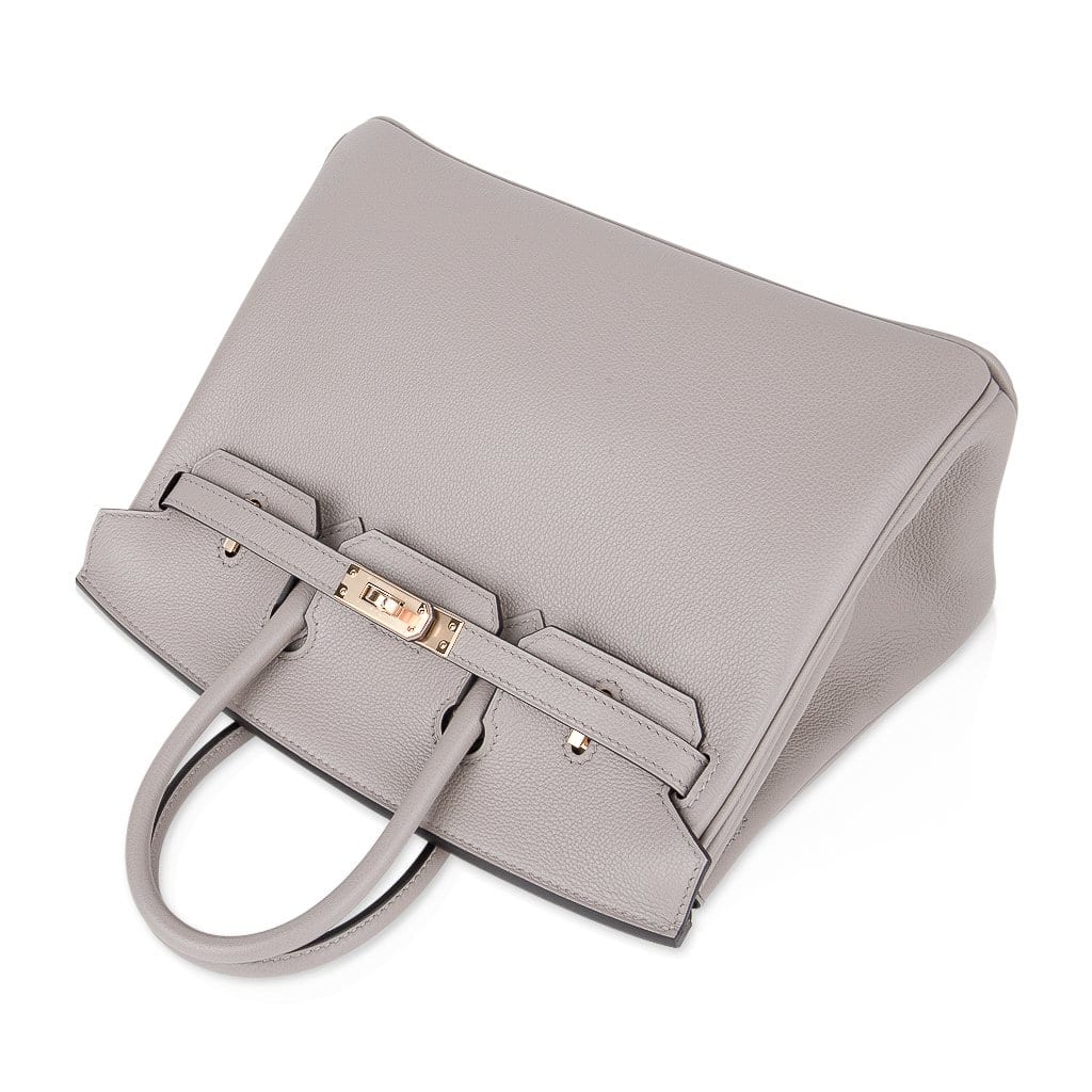 Hermes Birkin 25 Bag Gris Asphalte Novillo Leather Gold Hardware