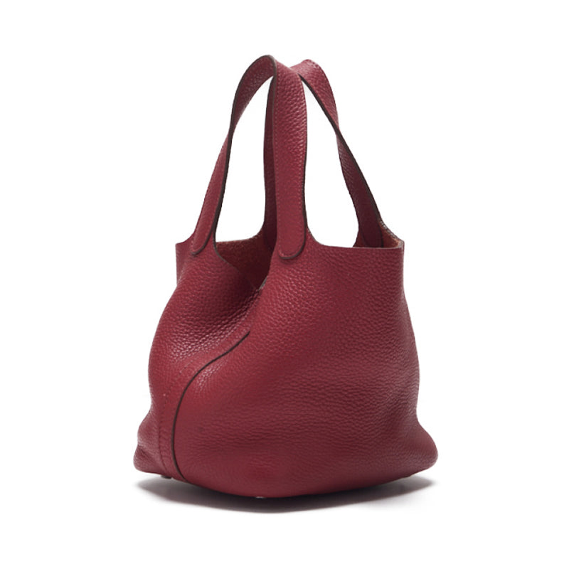 HERMES Picotin Lock PM Handbag Clemence Rouge Kazak (Silver G) Handbag Handbag Ladies Back ( Delivery) Dutch s Online