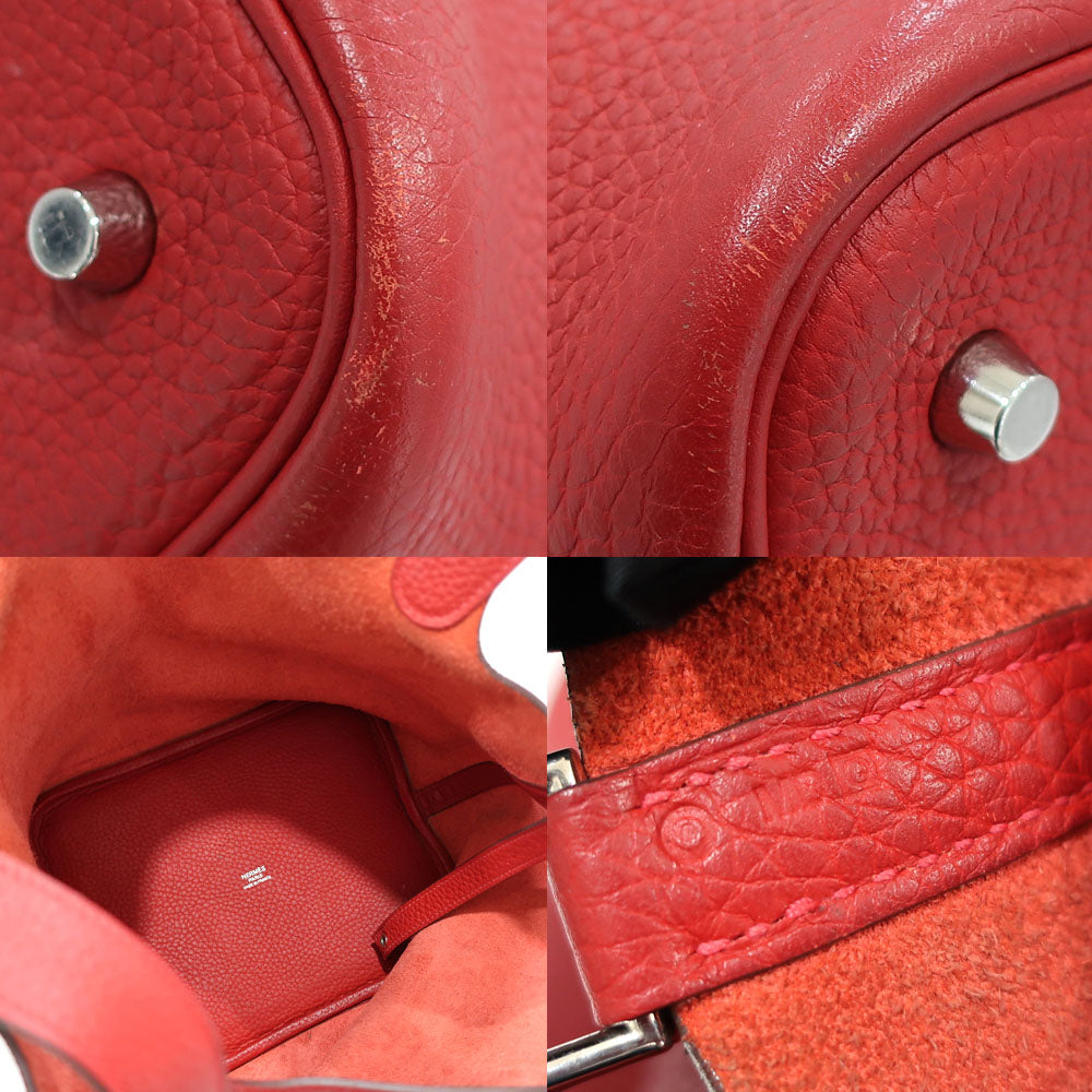 Hermes Handbag Picotin Lock Picotin Lock MM 22 Rouge/SV G Clemence O 2011 Manufactured Women Only Key/Cadena