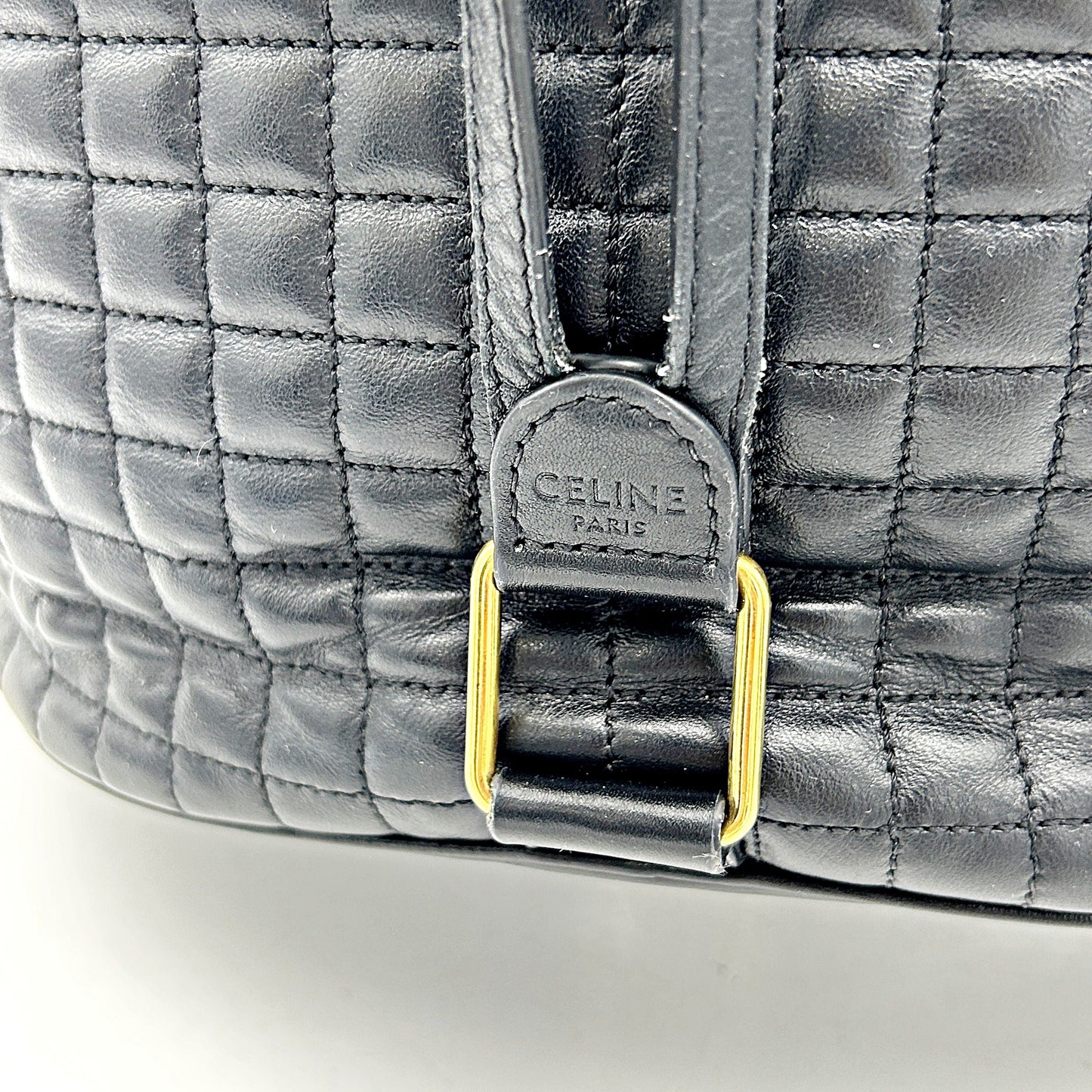 Pre-owned CELINE Calfskin Quilted Small C Backpack Black LA30799