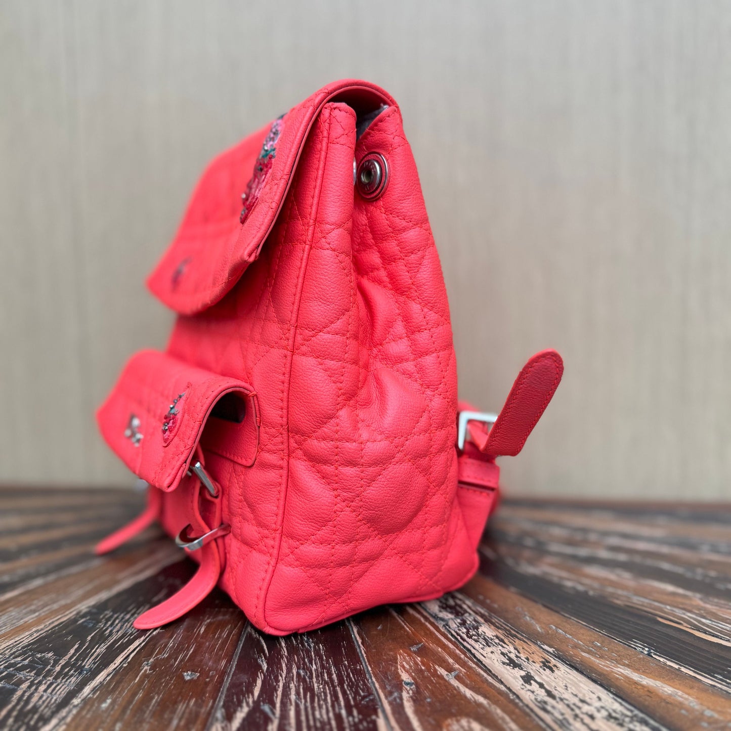 Diortravel leather backpack Dior Red in Leather 3293